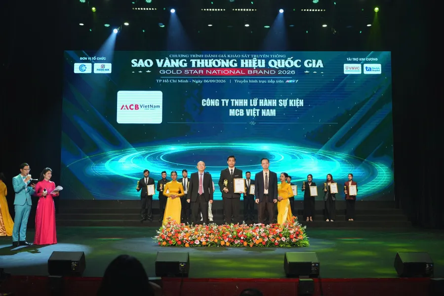 MCB Việt Nam vinh dự đón nhận giải thưởng Sao Vàng Thương Hiệu Quốc Gia 2026