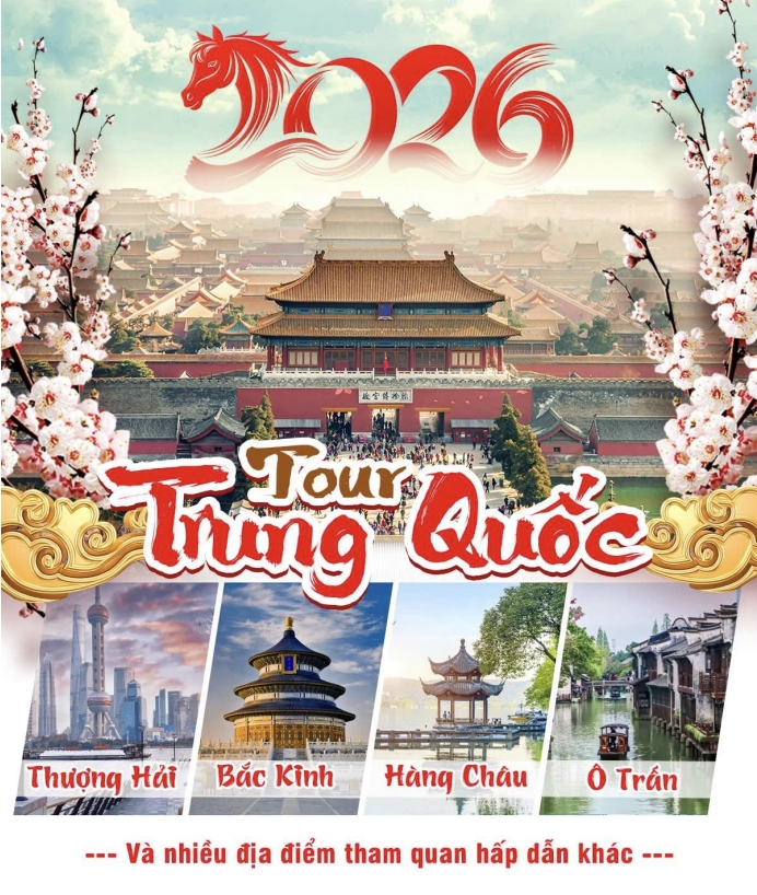 	 BẮC KINH - HÀNG CHÂU - TÔ CHÂU - Ô TRẤN - THƯỢNG HẢI 6N5Đ No Shop