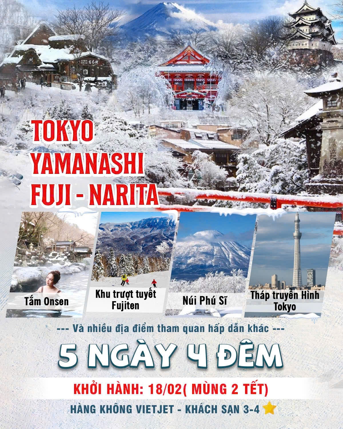 MONO NHẬT 5N4Đ ( Tokyo - Yamanashi - Fuji - Narita)