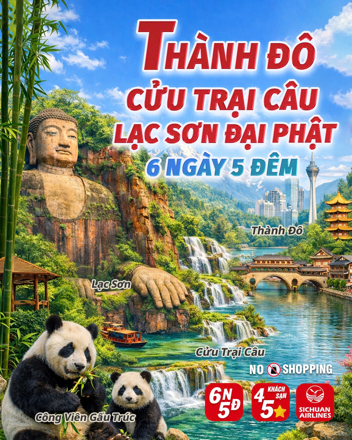 THÀNH ĐÔ - CỬU TRẠI CÂU - LẠC SƠN ĐẠI PHẬT 6N5Đ (No shop)