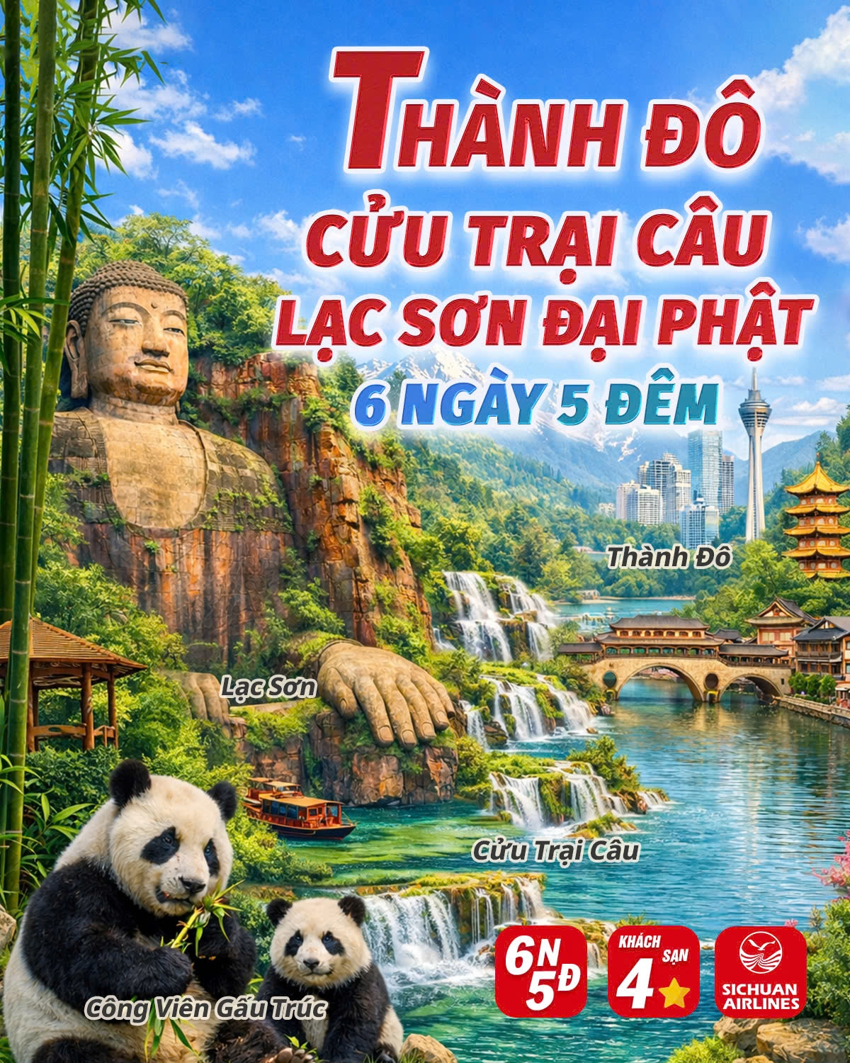 THÀNH ĐÔ - CỬU TRẠI CÂU - LẠC SƠN ĐẠI PHẬT 6N5Đ