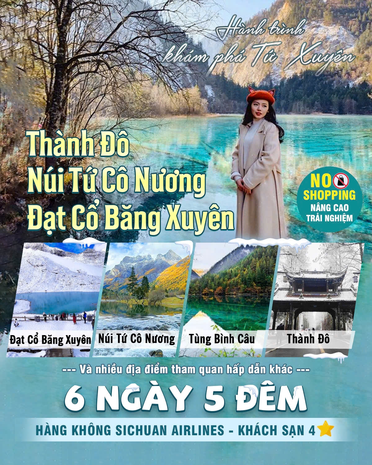 THÀNH ĐÔ - NÚI TỨ CÔ NƯƠNG ĐẠT CỔ BĂNG XUYÊN 6N5Đ ( No shop)